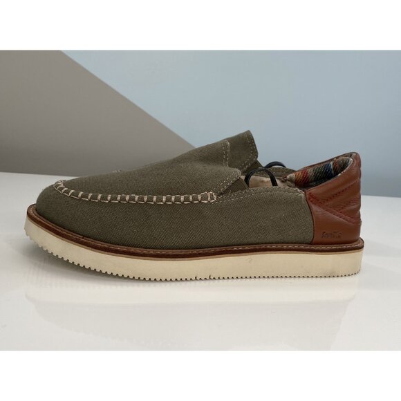 Sanuk Men's 9 Cozy Vibe Low Sugar Mat Slipper Stone Gray Canvas Shoes 1124251 - Picture 1 of 16